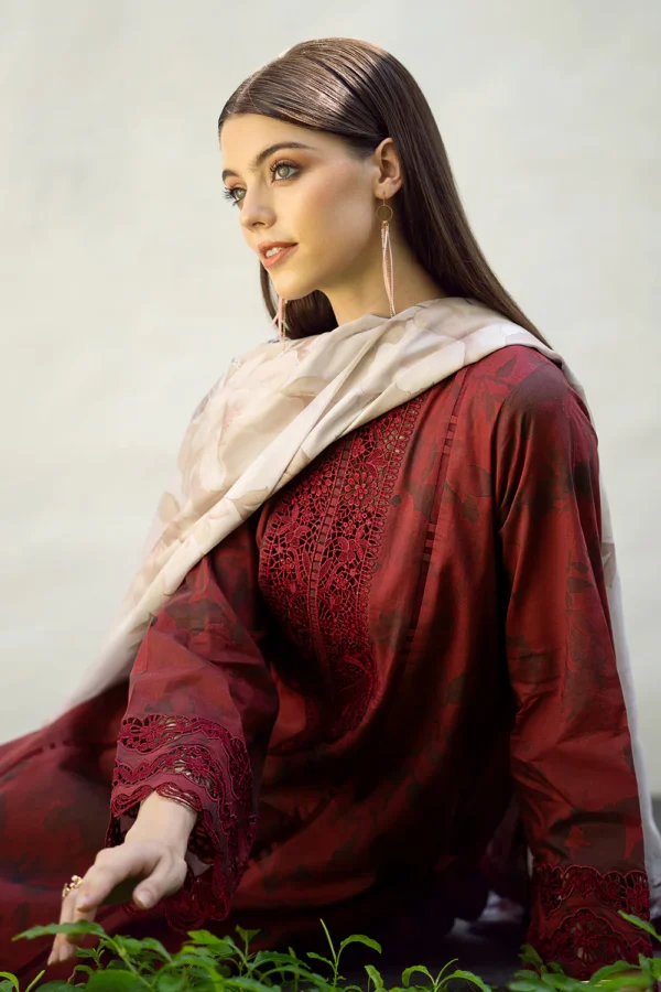 EMBROIDERED PRINTED LAWN-1 | 3PC | UF-545 - Image 2
