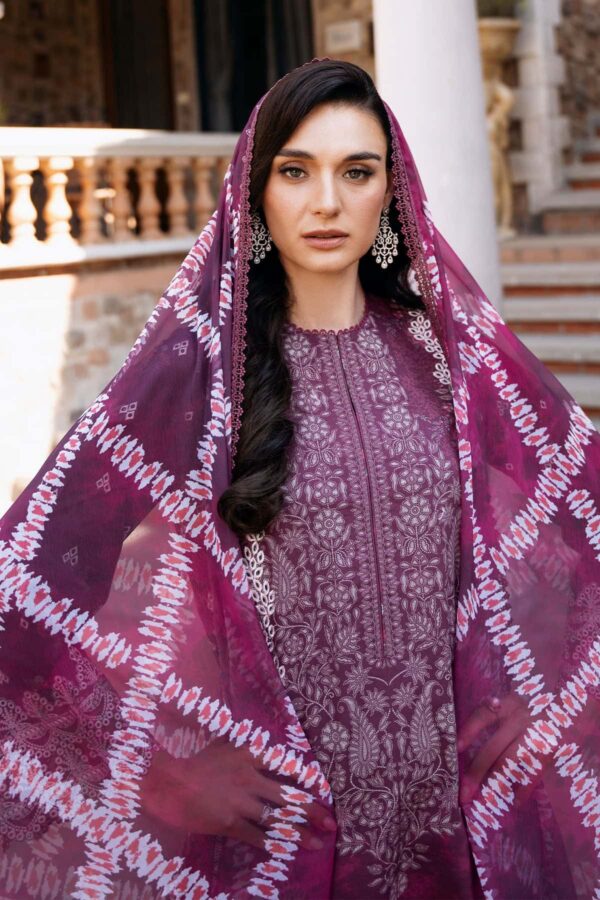 EMBROIDERED PRINTED LAWN- | 3PC | AF-2 - Image 2