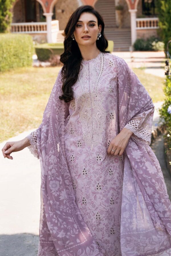 EMBROIDERED PRINTED LAWN- | 3PC | AF-1 - Image 3