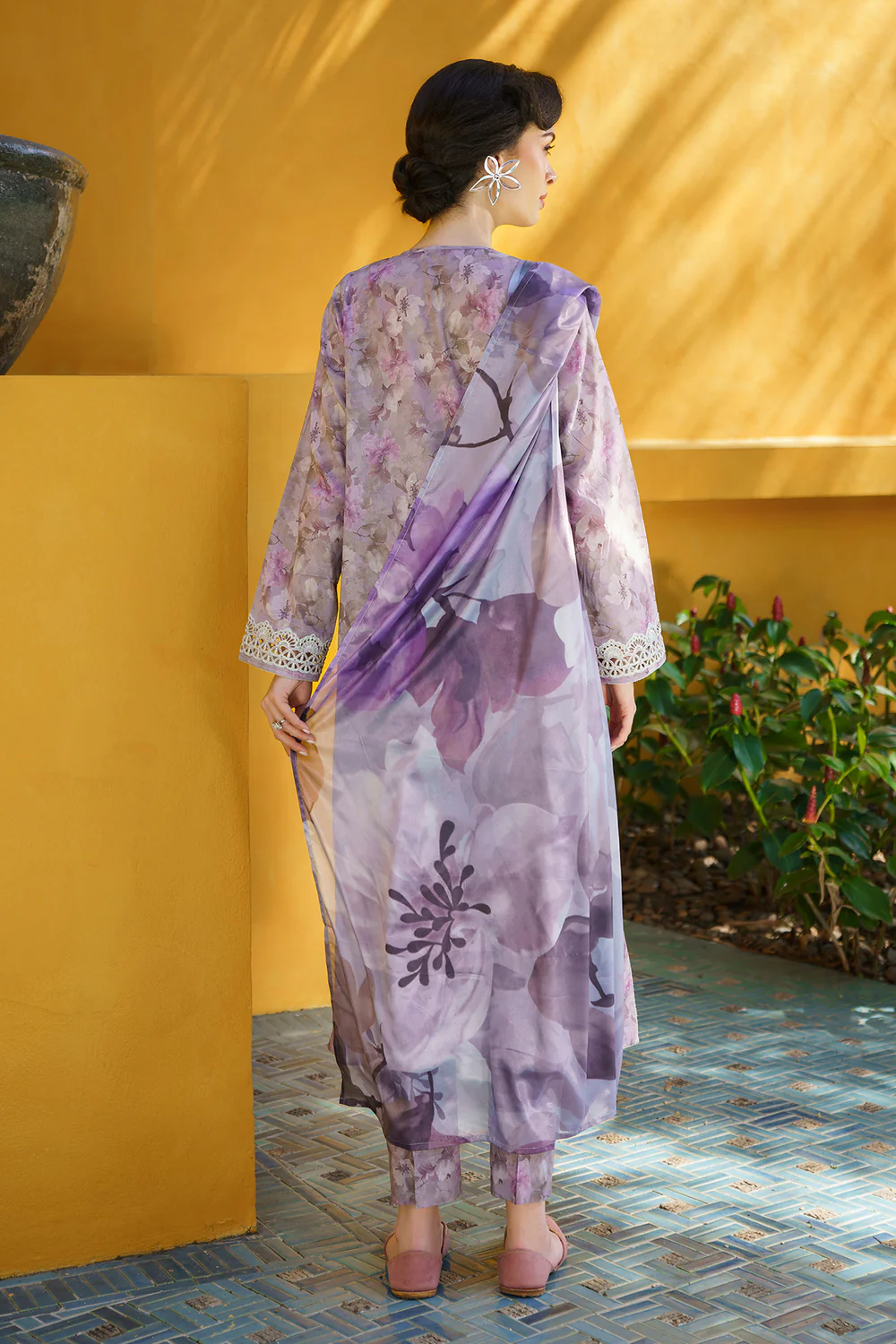EMBROIDERED PRINTED LAWN- | 3PC | BQU-5 - Image 6