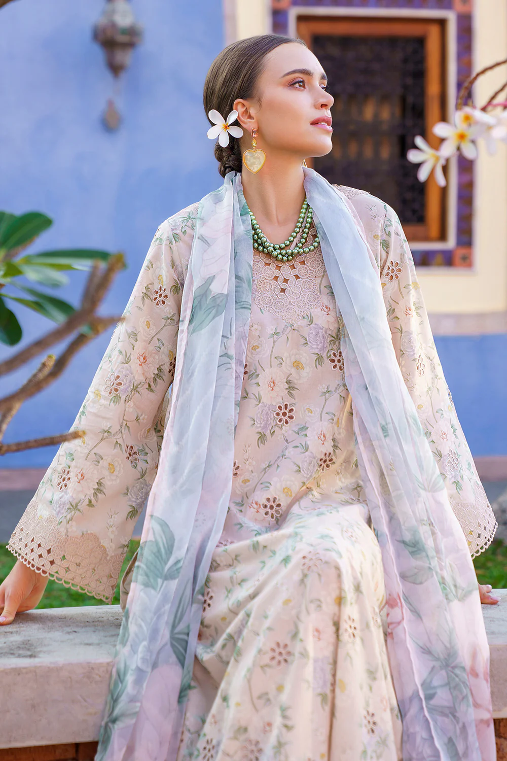 EMBROIDERED PRINTED LAWN- | 3PC | BQU-6 - Image 3