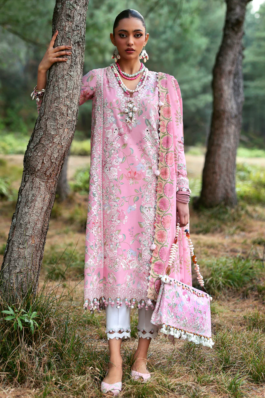 EMBROIDERED PRINTED LAWN - | 3PC | ZH-1