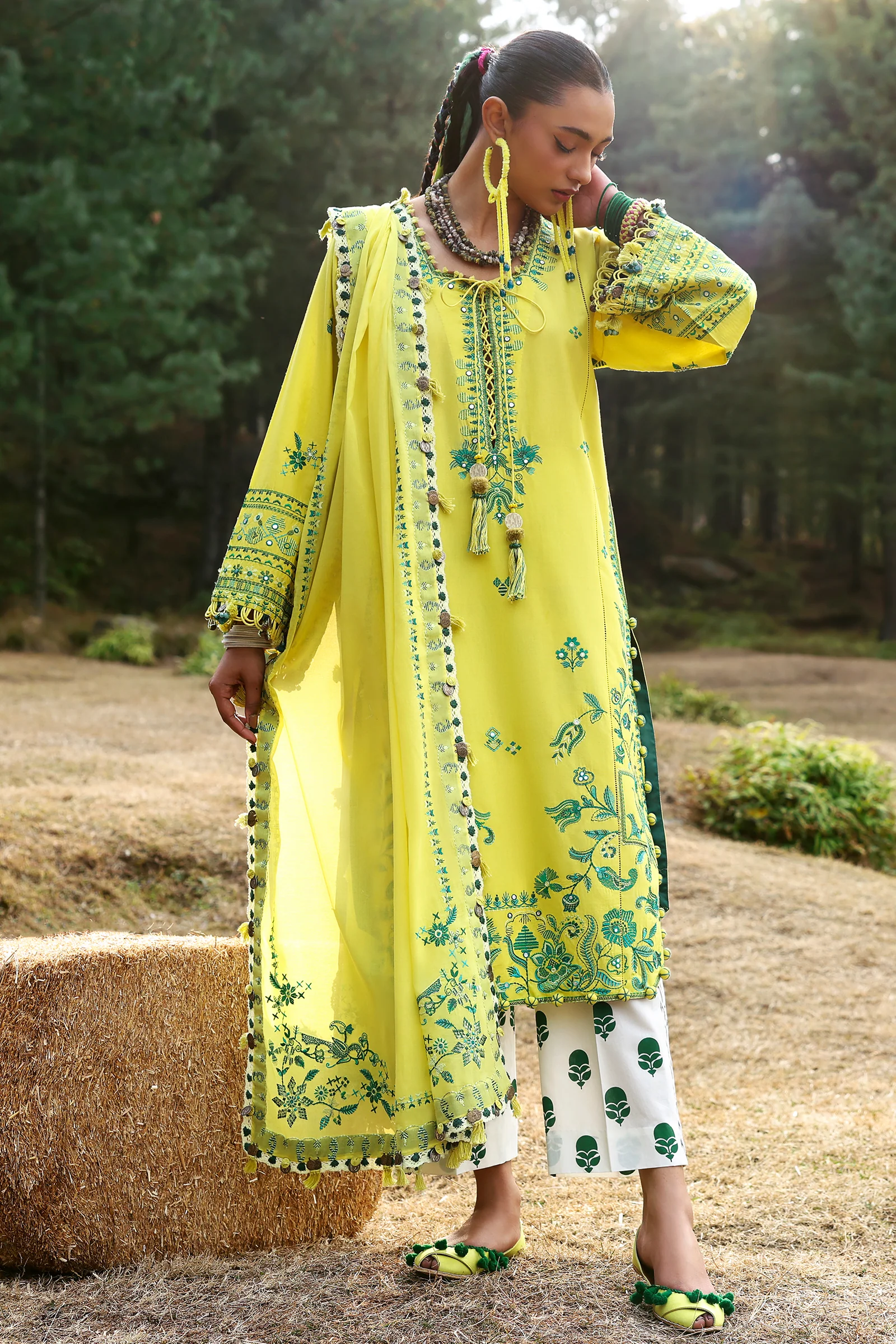 EMBROIDERED LAWN - | 3PC | ZH-2