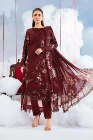 3 Pc Unstitched Embroidered Lawn Suit