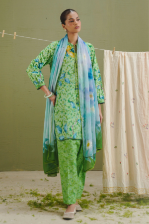 3 Pc Unstitched Printed Lawn Suit