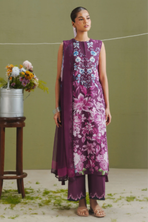3 Pc Unstitched Printed Lawn Suit