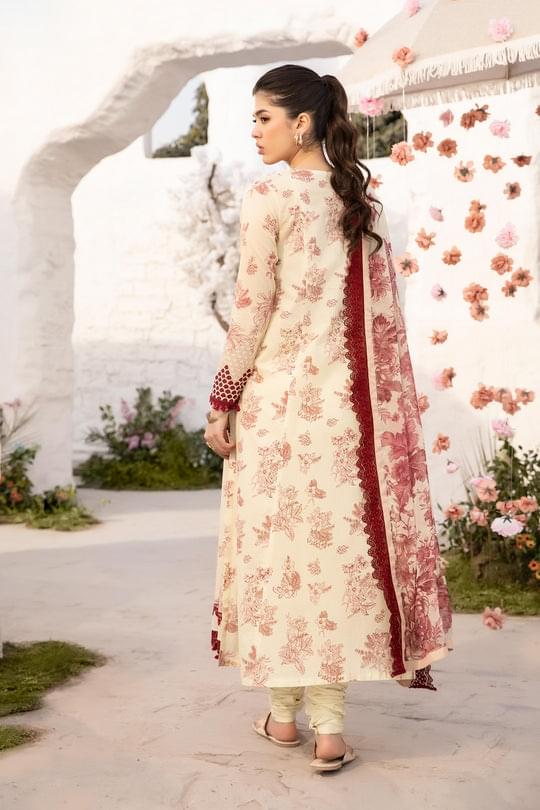 3 Pc Unstitched Embroidered Lawn Suit | MB-CUS25-708A MB-CUS25-708A - Image 3