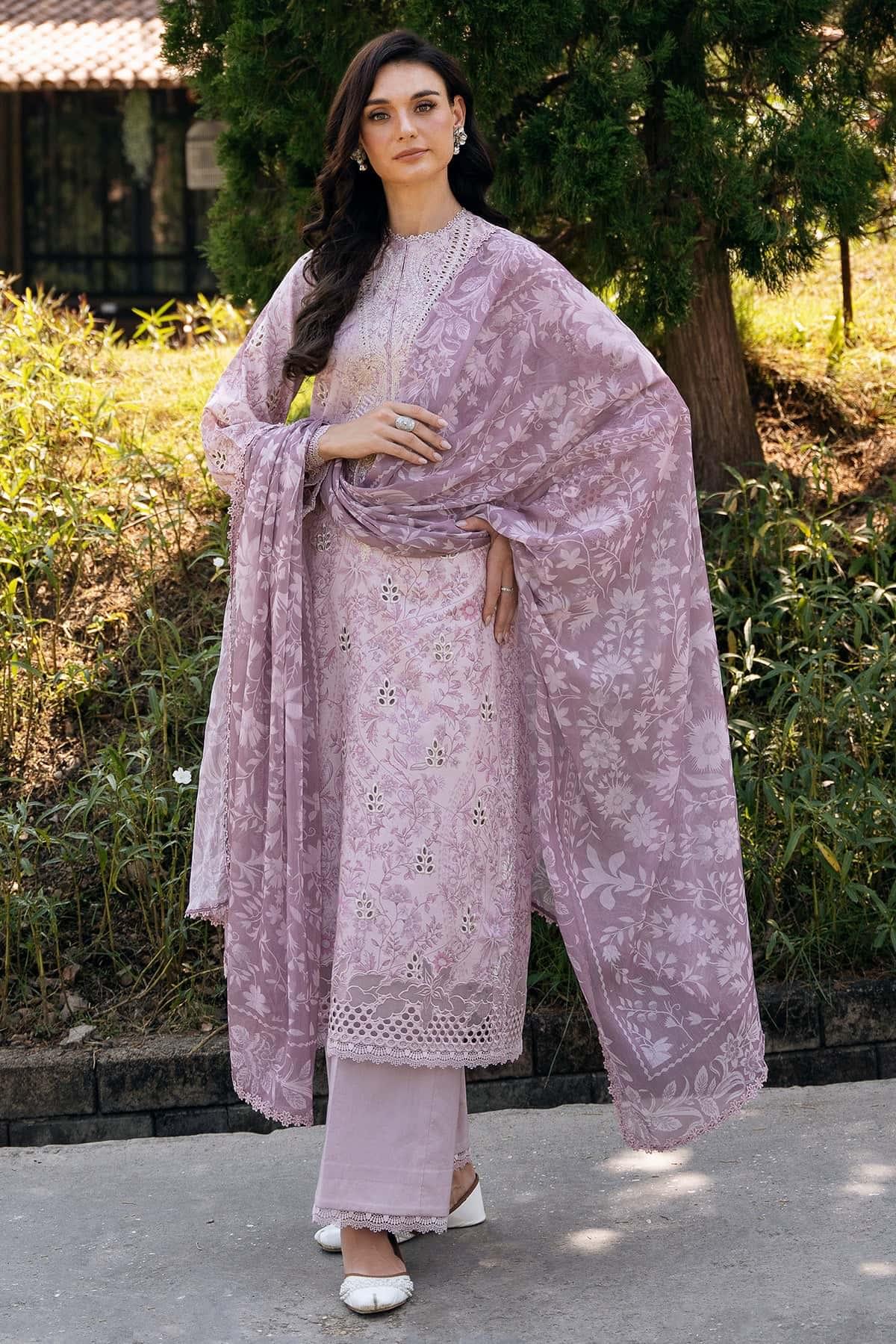 EMBROIDERED PRINTED LAWN- | 3PC | AF-1