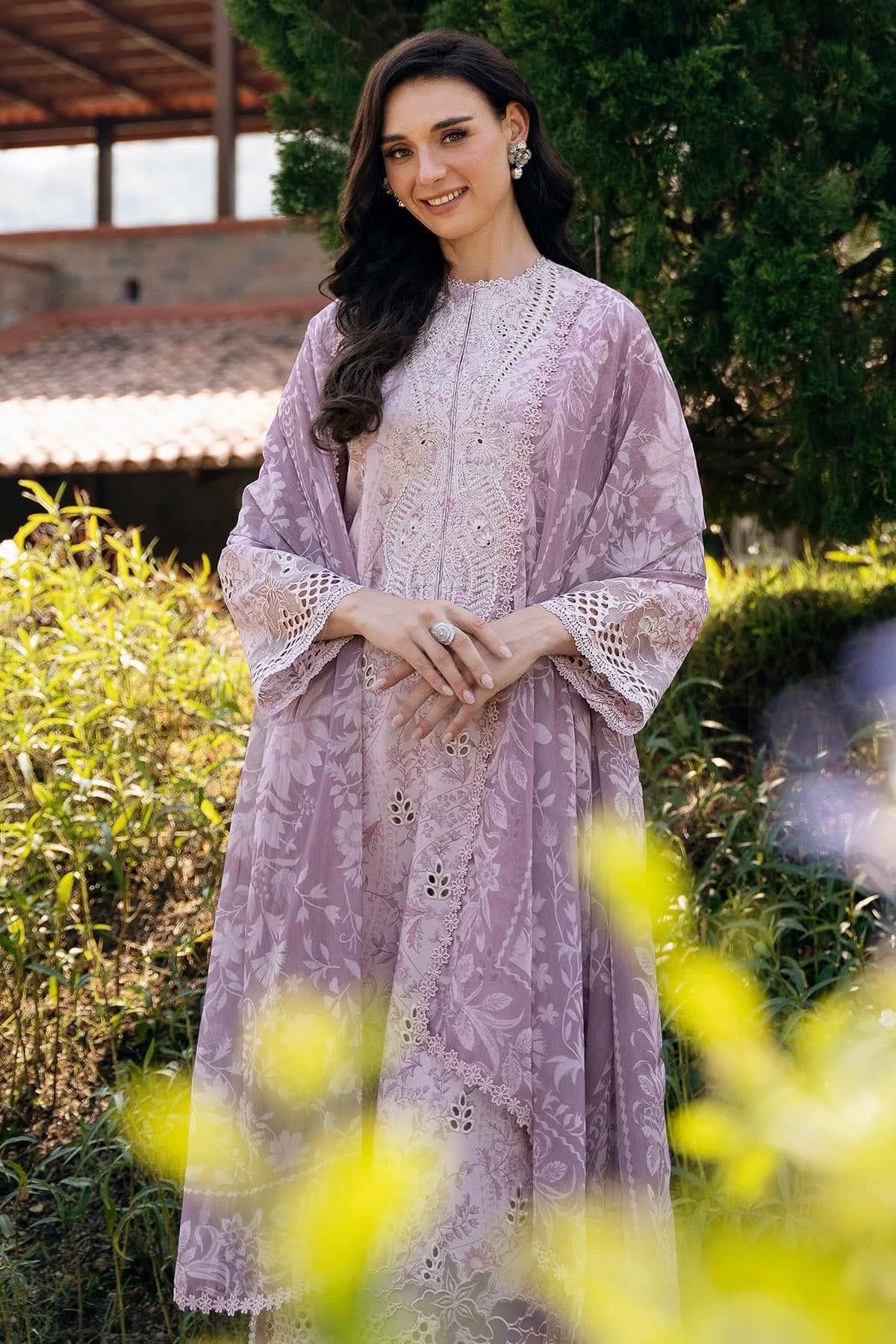 EMBROIDERED PRINTED LAWN- | 3PC | AF-1 - Image 2